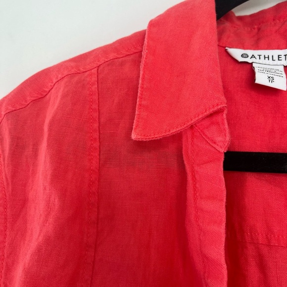 Athleta Playa Coral Linen Cropped Tie Top Womens XSmall - Picture 9 of 11